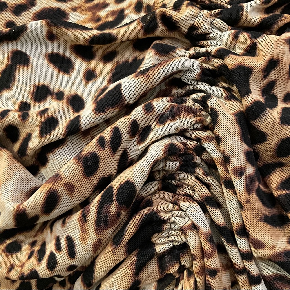 INC International Concepts Leopard Print Ruched Blouse sz XL - Picture 9 of 10